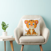 Abbildung niedlicher Tiger in tierischer Cartoon Kissen (Stuhl )