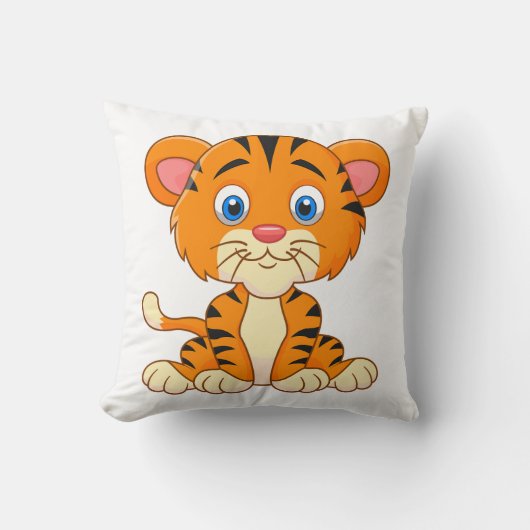 Abbildung niedlicher Tiger in tierischer Cartoon Kissen (Vorderseite)