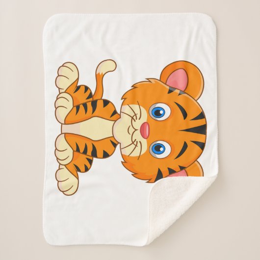 Abbildung niedlicher Tiger in tierischer Cartoon Sherpadecke (Vorderseite)