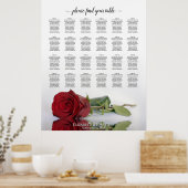 Abbildung Rote Rose 24 Tabelle Hochzeitstabelle Poster (Küche)