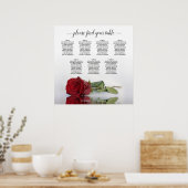 Abbildung Rote Rose 7 Tabelle Hochzeitssitzdiagram Poster (Küche)