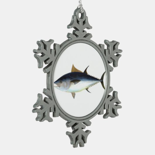 Abbildung Roter Thun Schneeflocken Zinn-Ornament (Links)