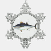 Abbildung Roter Thun Schneeflocken Zinn-Ornament (Vorderseite)