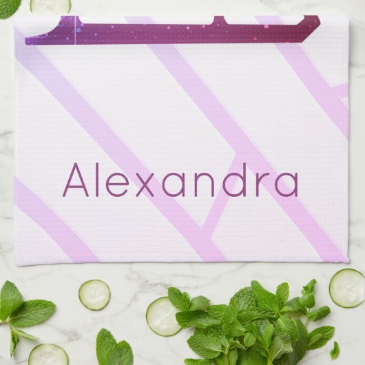 Abbildung Skate Blade Handtuch am Rand rosa lila (Gefaltet)