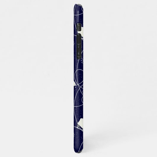 Abbildung Skate Skaten auf dunkelblau iPhone Hülle (Linke Seite)