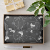 Abbildung Skate Skaten auf fast schwarz-grau Seidenpapier (Geschenk)