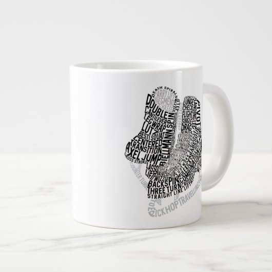 Abbildung Skate Word Art Ice Skaten Jumbo-Tasse (Vorderseite Rechts)
