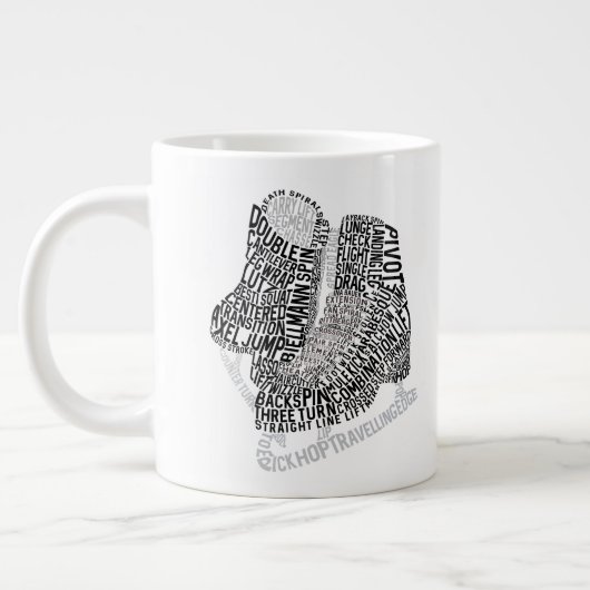 Abbildung Skate Word Art Ice Skaten Jumbo-Tasse (Links)