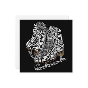 Abbildung Skate Word Art Ice Skaten Mitteilungskarte