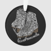 Abbildung Skate Word Art Ice Skaten Ornament (Vorderseite)