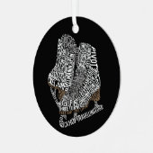 Abbildung Skate Word Art Ice Skaten Ornament Aus Metall (Vorderseite links)