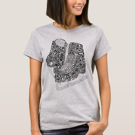 Abbildung Skate Word Art Ice Skaten T-Shirt (Vorderseite)