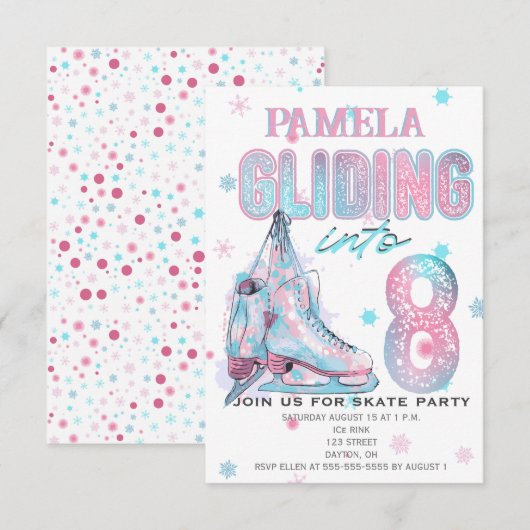 Abbildung Skaten 8. Einladung zur Geburtstagsparte (Vorne/Hinten)