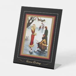 Abbildung Skaten Art Deco Christmas Ladys Sockelschild