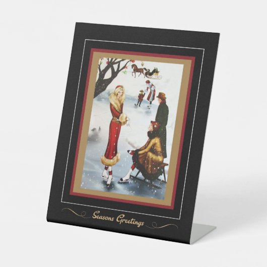 Abbildung Skaten Art Deco Christmas Ladys Sockelschild (Vorderseite)