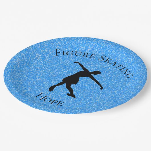 Abbildung Skaten Blue Sparky Paper Teller mit Name (Schrägansicht)