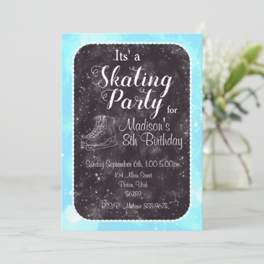 Abbildung Skaten Einladung zum Geburtstag (Stehend Vorderseite)