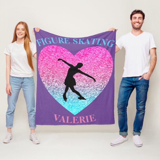 Abbildung Skaten Fleece Blanken mit Personalisiert (Beispiel)
