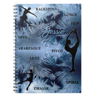 Abbildung Skaten Frozen Typografie-Notebook mit Na Notizblock