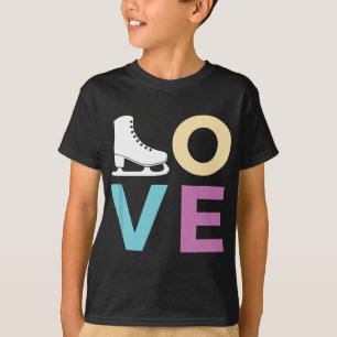 Abbildung Skaten Gif for Girls Women LIEBE Ice Ska T-Shirt