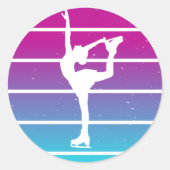 Abbildung Skaten Girl Runder Aufkleber (Vorderseite)