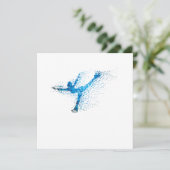 Abbildung Skaten Girl Wintersportgeschenk Einladung (Stehend Vorderseite)