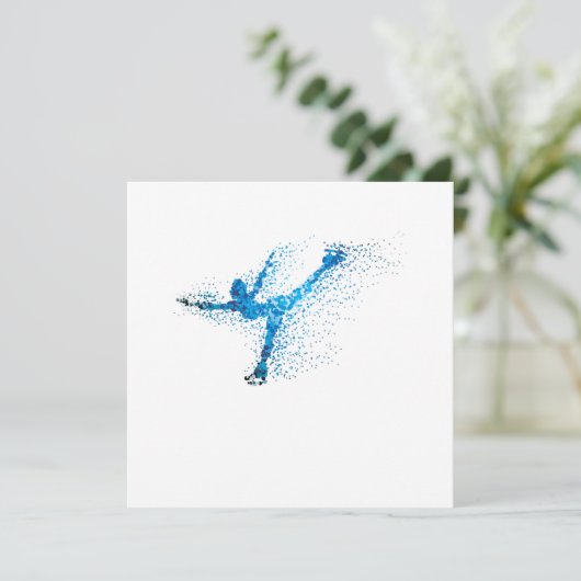 Abbildung Skaten Girl Wintersportgeschenk Einladung (Stehend Vorderseite)