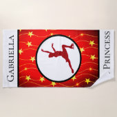 Abbildung Skaten "Ice Princess" Gold Star Strandtuch (Vorderseite)