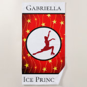 Abbildung Skaten "Ice Princess" Gold Star Strandtuch (Vorderseite)