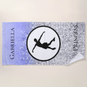 Abbildung Skaten "Ice Princess" Sparkle Beach Hand Strandtuch (Vorderseite)