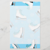 Abbildung Skaten: Ice Skate Blau mit Schneeflocken Briefpapier (Vorderseite)