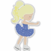 Abbildung Skaten, Ice-Skaten-Girl, Blonde-Haar Aufkleber (Vorderseite)