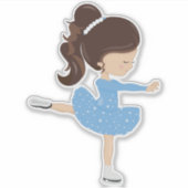 Abbildung Skaten, Ice-Skaten-Girl, braune Haare Aufkleber (Vorderseite)