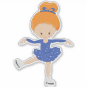 Abbildung Skaten, Ice-Skaten-Girl, Orangefarben Aufkleber (Vorderseite)