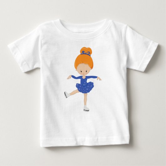 Abbildung Skaten, Ice-Skaten-Girl, Orangefarben Baby T-shirt (Vorderseite)