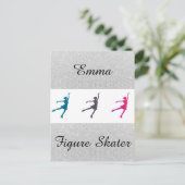 Abbildung Skaten / Ice Skaten Individuelle Name Po Postkarte (Stehend Vorderseite)