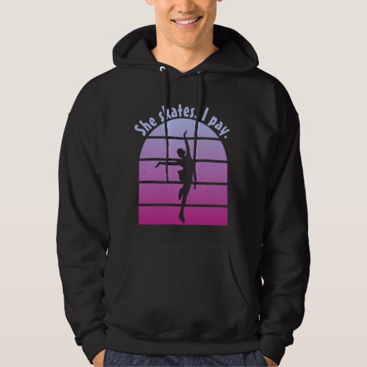 Abbildung Skaten Men Oben "Sie Skate. Ich zahle." Hoodie (Vorderseite)