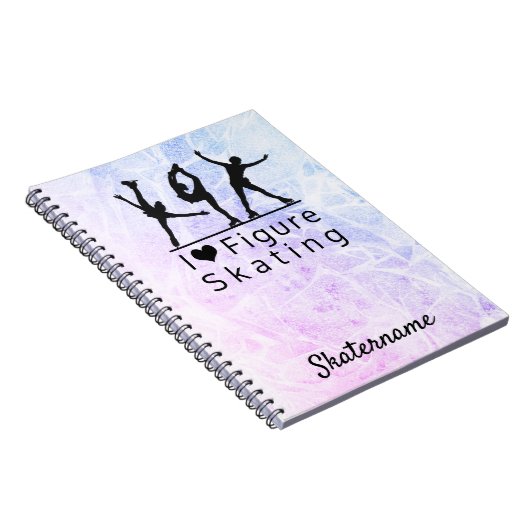 Abbildung Skaten Notebook: Rosa bis blau I Herz Notizblock (Rechte Seite)