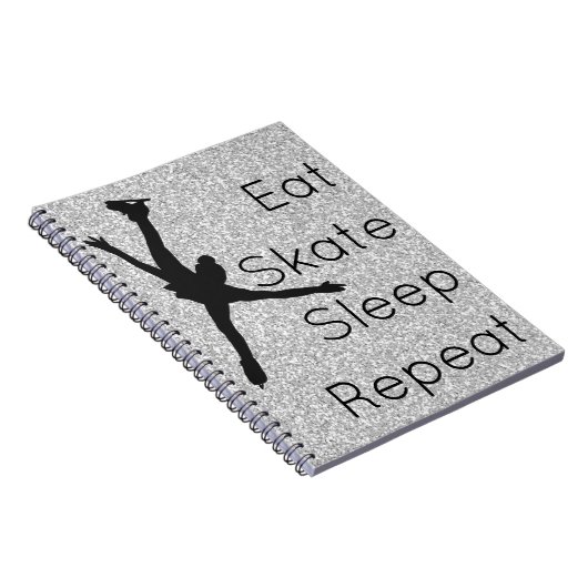 Abbildung Skaten Notebook - Silber essen Skate Sch Notizblock (Rechte Seite)