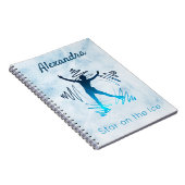 Abbildung Skaten Notebook-Stern auf Eisblau Notizblock (Rechte Seite)