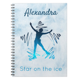 Abbildung Skaten Notebook-Stern auf Eisblau Notizblock