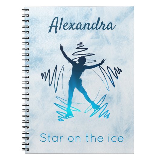 Abbildung Skaten Notebook-Stern auf Eisblau Notizblock (Vorderseite)