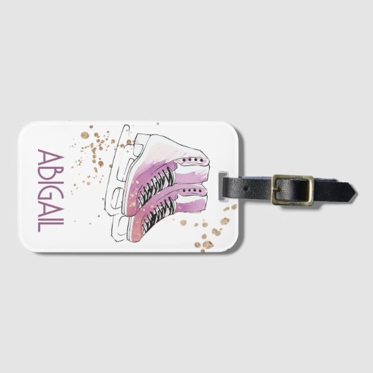 "Abbildung Skaten" personalisiert Gepäckanhänger (Vorderseite (Horizontal))