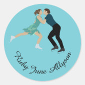 Abbildung Skaten Runder Aufkleber (Vorderseite)