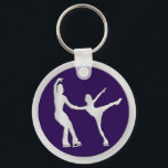 Abbildung Skaten Schlüsselanhänger<br><div class="desc">Zeigen Sie Ihre Liebe für Figur-Skaten mit diesem Eis-Skaten-Paar-Design.</div>