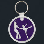 Abbildung Skaten Schlüsselanhänger<br><div class="desc">Zeigen Sie Ihre Liebe für Figur-Skaten mit diesem Eis-Skaten-Paar-Design.</div>