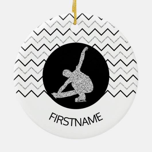 Abbildung Skaten - Schwarzes Silber (männlich) Keramik Ornament (Hinten)