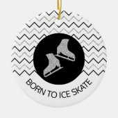 Abbildung Skaten - Schwarzes Silber (Weibchen) Keramik Ornament (Vorne)