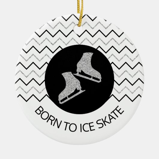 Abbildung Skaten - Schwarzes Silber (Weibchen) Keramik Ornament (Vorne)