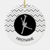 Abbildung Skaten - Schwarzes Silber (Weibchen) Keramik Ornament (Hinten)